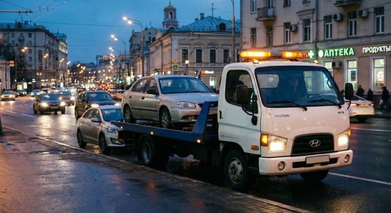 Круглосуточный эвакуатор в Ростове, вечерняя погрузка
